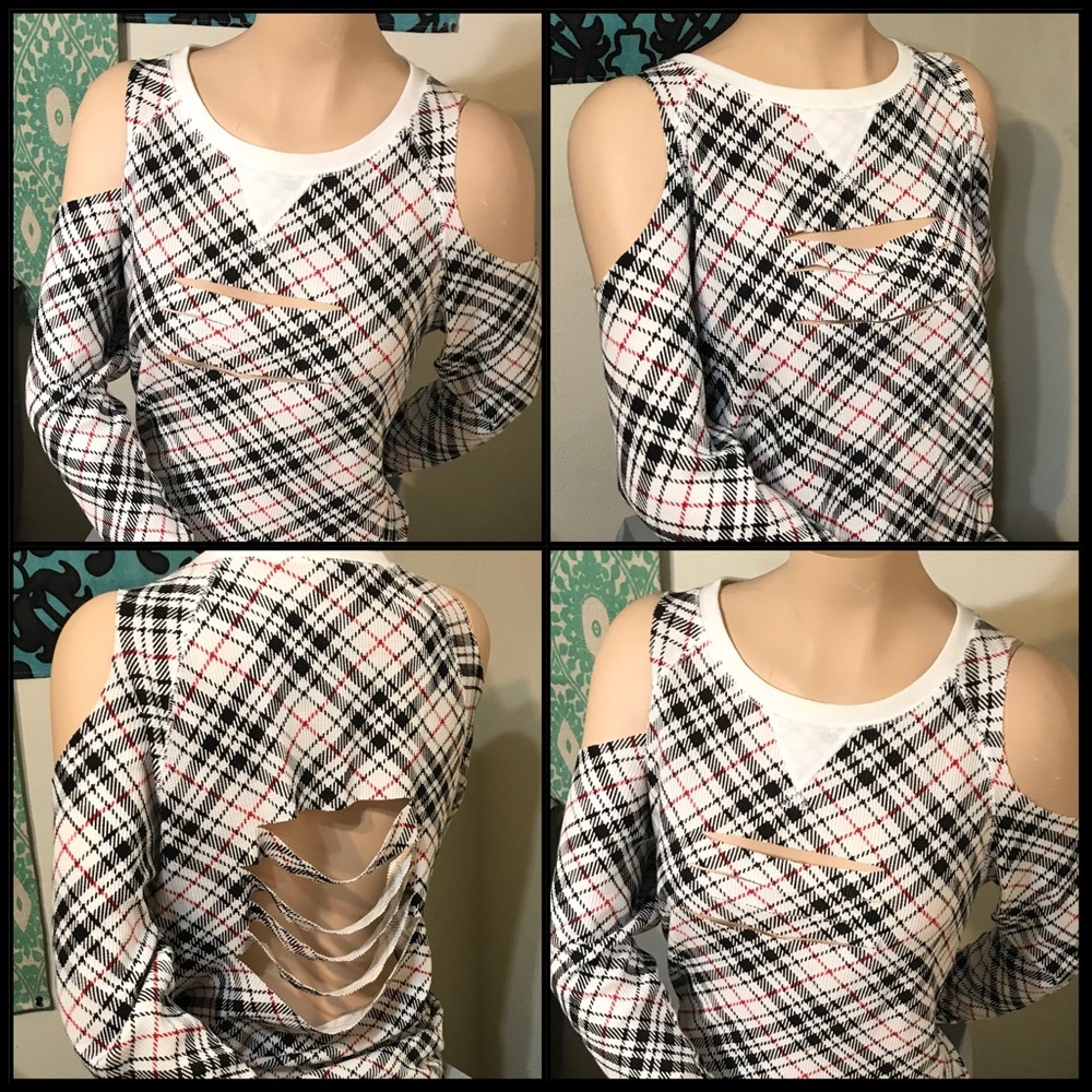 Shredded patterned thermal women size large